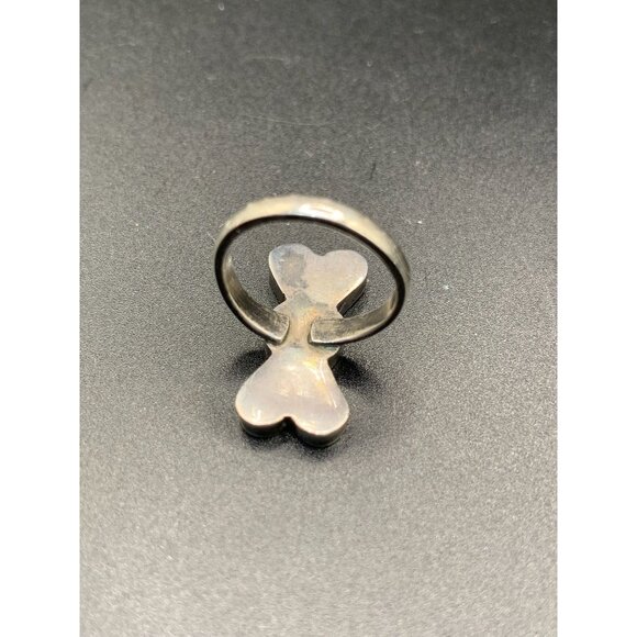 Zuni Sunface Ring Sterling Stone Inlay Size 4.5 Native American Handcrafted - Picture 7 of 9